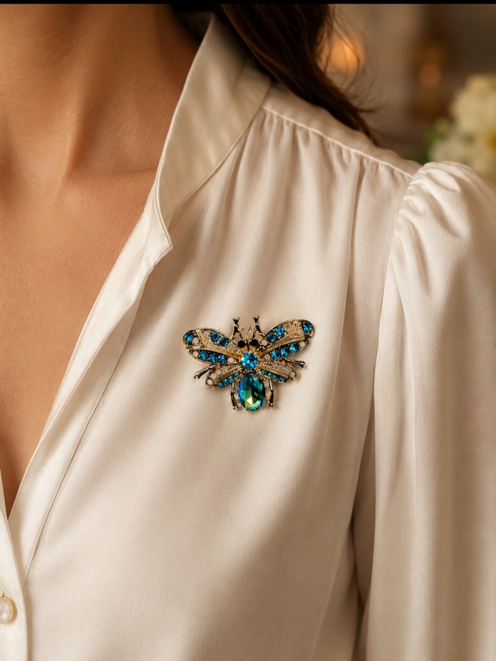 Fashion Jewelry - Beautiful Crystal Bee Brooch